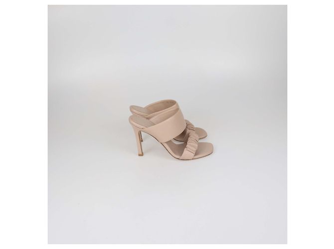 Sandali Drapy in pelle beige Louis Vuitton - vista 3