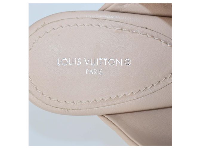 Sandali Drapy in pelle beige Louis Vuitton - vista 6