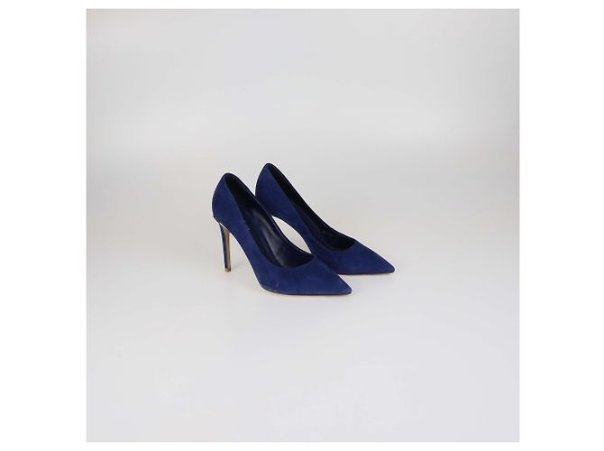 Décolleté a punta in camoscio blu navy Louis Vuitton - vista 2