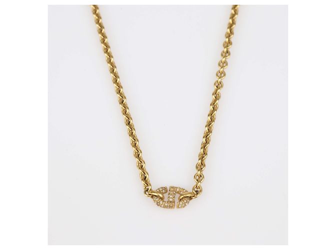Collana a catena 30 Montaigne in metallo dorato e cristalli Christian Dior D'oro - vista 2