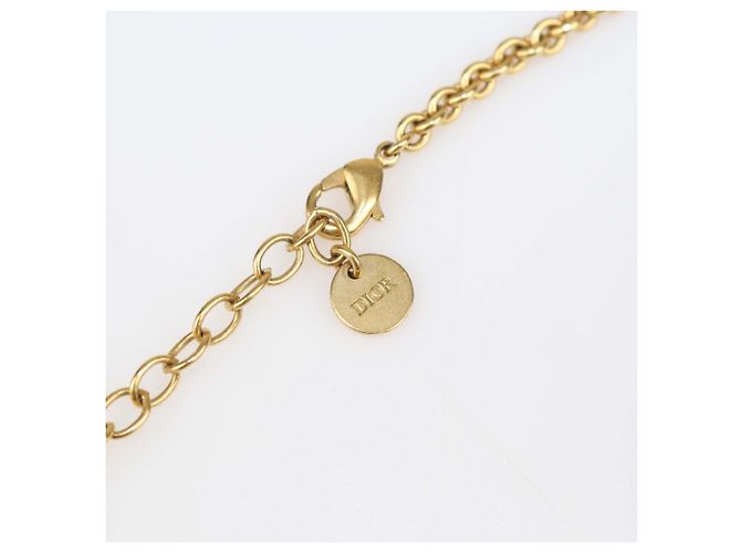 Collana a catena 30 Montaigne in metallo dorato e cristalli Christian Dior D'oro - vista 4