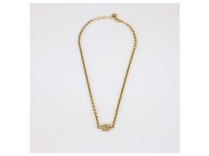 Collana a catena 30 Montaigne in metallo dorato e cristalli Christian Dior D'oro - vista 6