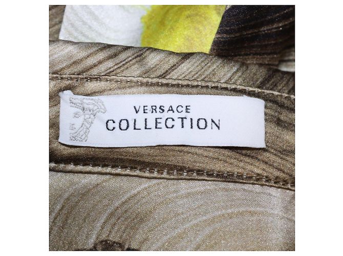Camicia a maniche lunghe in seta stampata multicolore Versace Collection - vista 5
