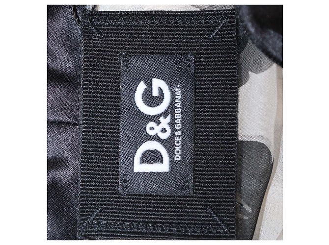 Dolce & Gabbana Top trasparente in seta D&G beige chiaro/nero con stampa a farfalla e dettaglio fiocco - vista 5
