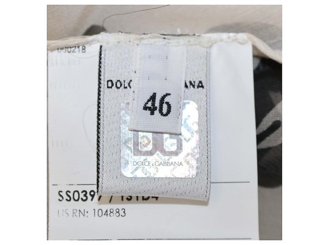 Dolce & Gabbana Top trasparente in seta D&G beige chiaro/nero con stampa a farfalla e dettaglio fiocco - vista 6