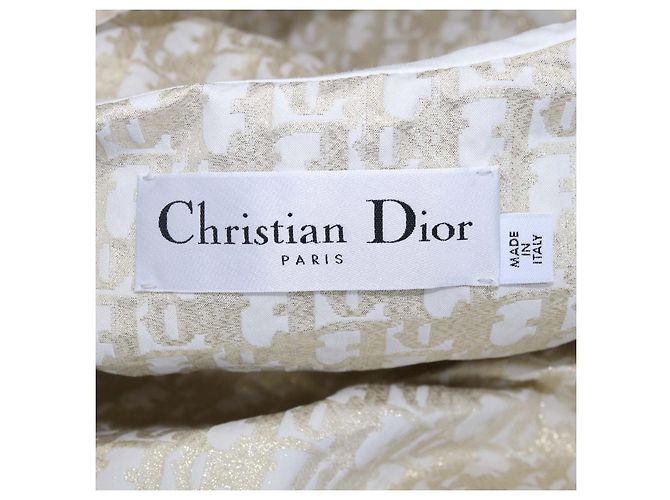 Mono con capucha Christian Dior Gold/Ivory Oblique Blend Polyester Blanco Dorado - vista 5