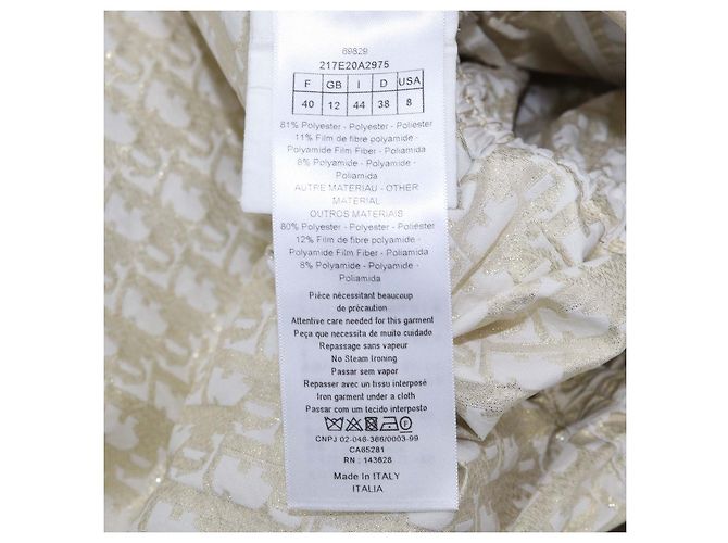Mono con capucha Christian Dior Gold/Ivory Oblique Blend Polyester Blanco Dorado - vista 6