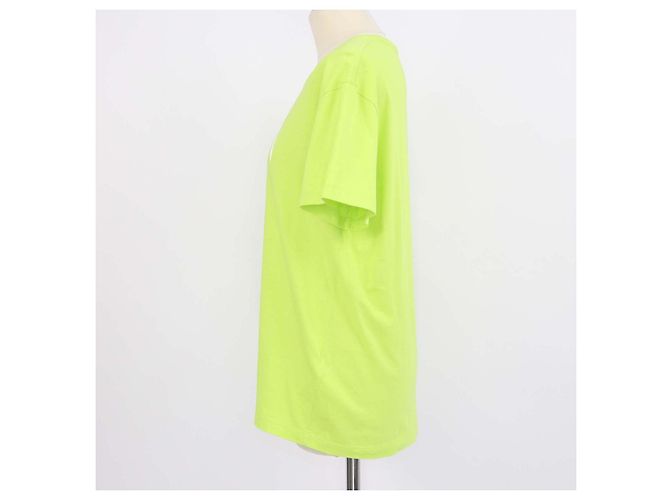Camiseta de cuello redondo de algodón Valentino amarillo verde con estampado VLTN - vista 2