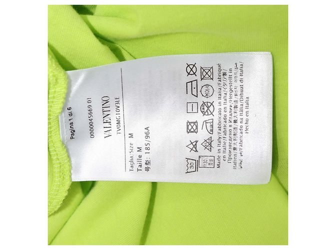 Camiseta de cuello redondo de algodón Valentino amarillo verde con estampado VLTN - vista 6