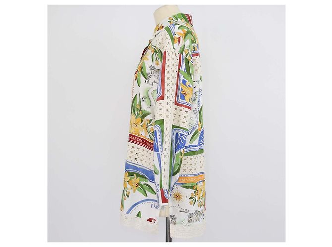 Camicia a maniche lunghe Farm Rio Multicolor Blend Linen Tropical Destination Print Multicolore - vista 2