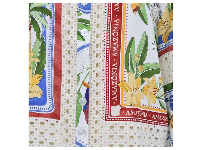 Camicia a maniche lunghe Farm Rio Multicolor Blend Linen Tropical Destination Print Multicolore - vista 4