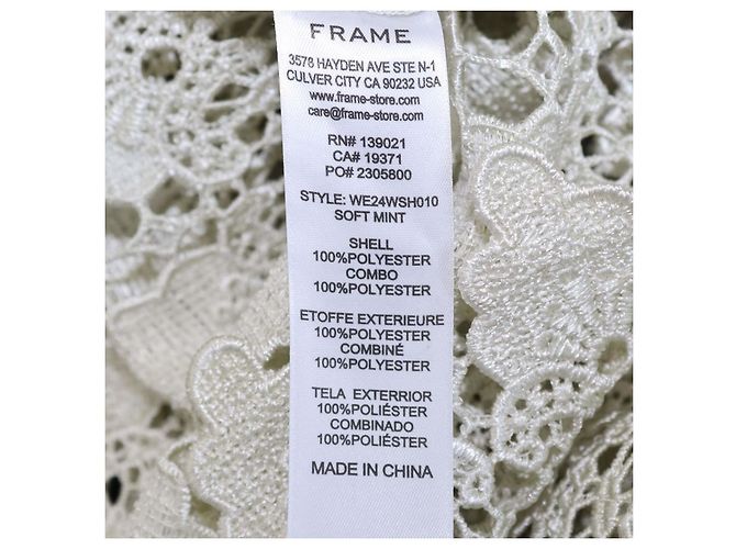 Frame Denim Top de encaje de poliéster con botones Soft Mint Green Frame - vista 6