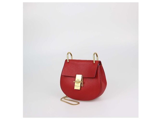 Chloé Borsa a tracolla Drew piccola in pelle rossa Chloe Rosso - vista 2