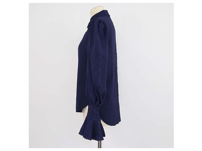 See by Chloé Camicia SeeByChloe Evening Blue in poliestere a quadri e maniche a sbuffo - vista 2