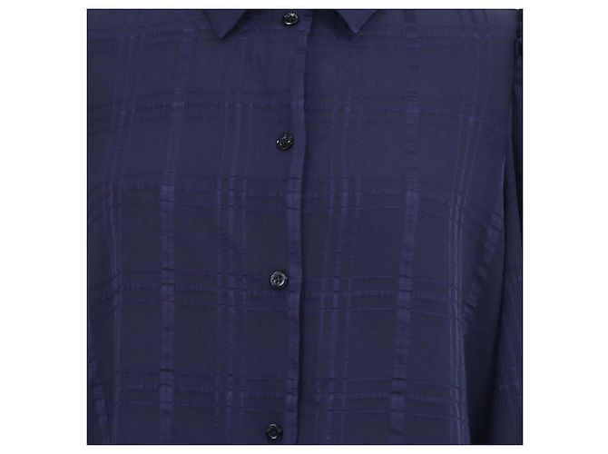 See by Chloé Camicia SeeByChloe Evening Blue in poliestere a quadri e maniche a sbuffo - vista 4