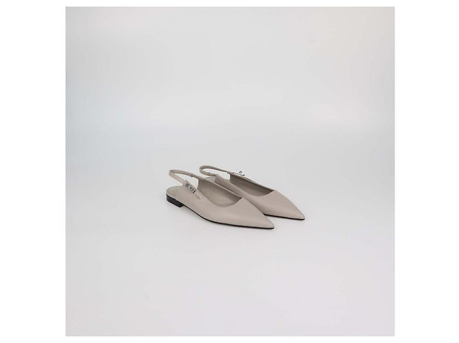 Hermès Décolleté slingback Lovely in pelle Nomade Beige Hermes Grigio - vista 2