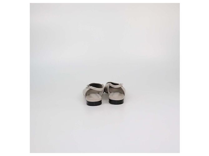 Hermès Décolleté slingback Lovely in pelle Nomade Beige Hermes Grigio - vista 5