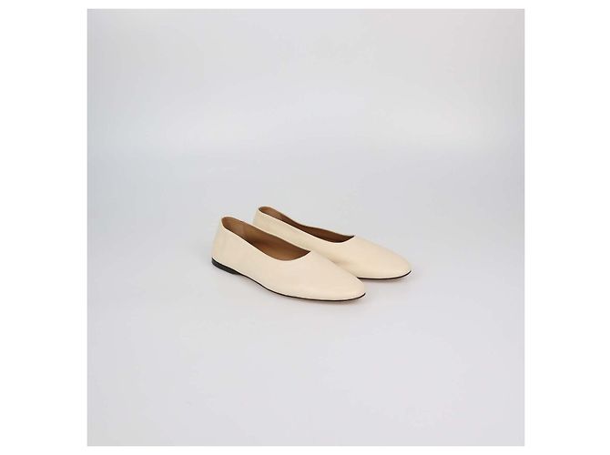 Ballerine Awar in pelle crema The Row Crudo - vista 2