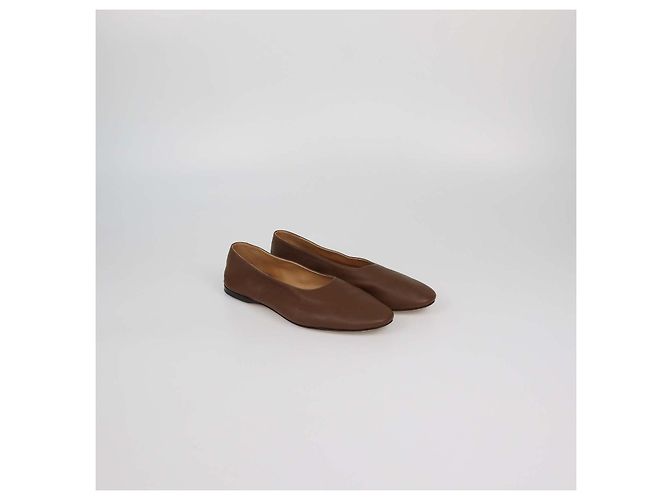 Ballerine Awar in pelle marrone The Row - vista 2