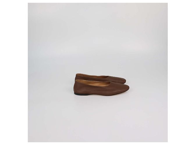 Ballerine Awar in pelle marrone The Row - vista 3