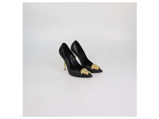 Décolleté Medusa in pelle nera Versace Nero - vista 2