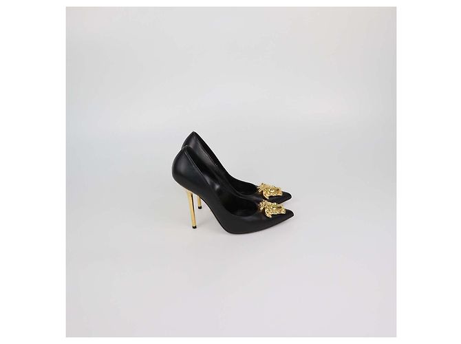 Décolleté Medusa in pelle nera Versace Nero - vista 3