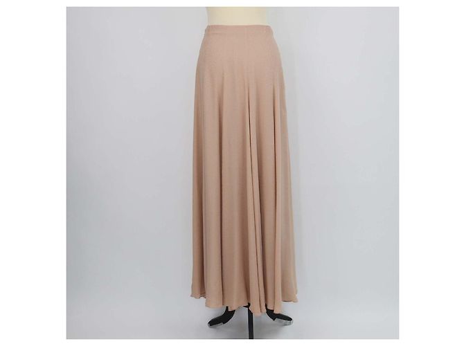 Falda Maxi Monika Loro Piana de Seda Beige Mandala Ceramic - vista 3