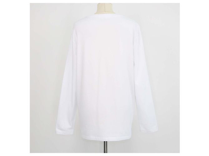 Céline Camiseta holgada de manga larga de algodón blanco con bordado Triomphe Celine - vista 3