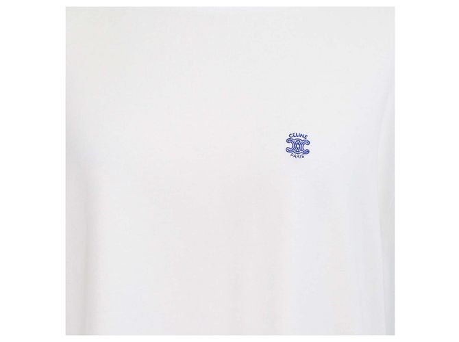 Céline Camiseta holgada de manga larga de algodón blanco con bordado Triomphe Celine - vista 4