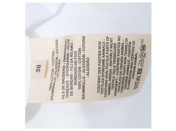 Hermès Camisa de playa bordada Clou de Selle en algodón Blanc Hermes Blanco - vista 6