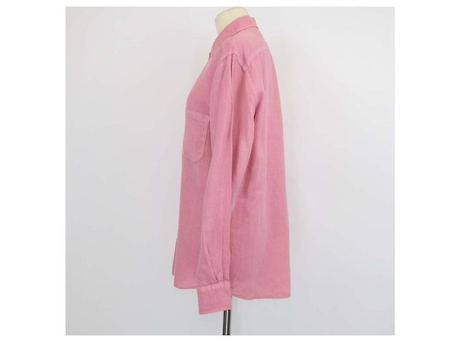 Camicia a maniche lunghe in lino rosa Loro Piana - vista 2