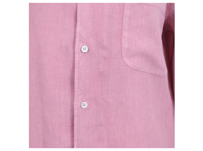 Camicia a maniche lunghe in lino rosa Loro Piana - vista 4