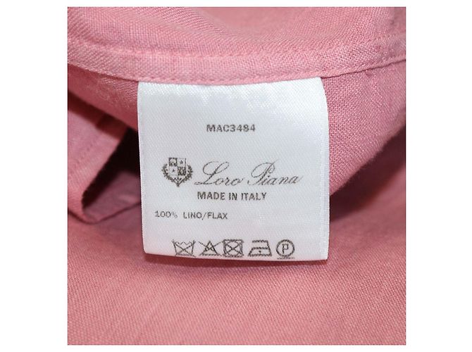 Camicia a maniche lunghe in lino rosa Loro Piana - vista 6