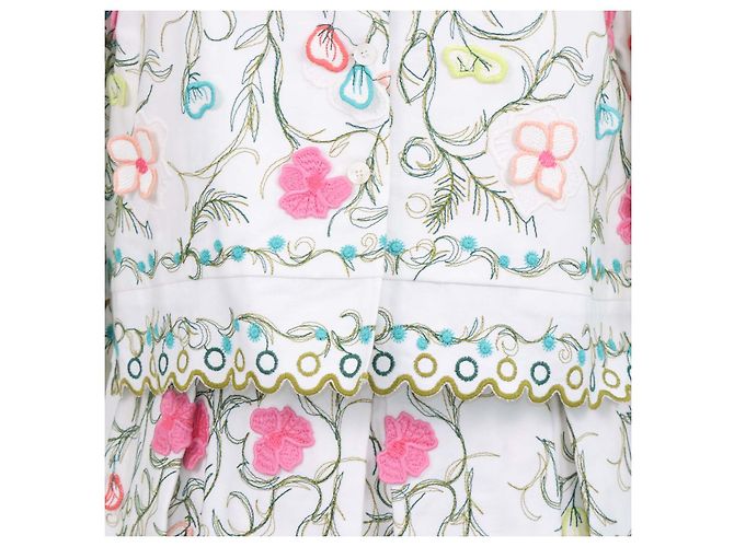 Set Giacca e Gonna Maxi Elie Saab in misto cotone multicolore con ricami floreali - vista 4