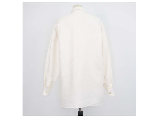 The Row Nesson Oversized Button Down Hemd aus Leinen-Denim in Creme Roh - Ansicht 3