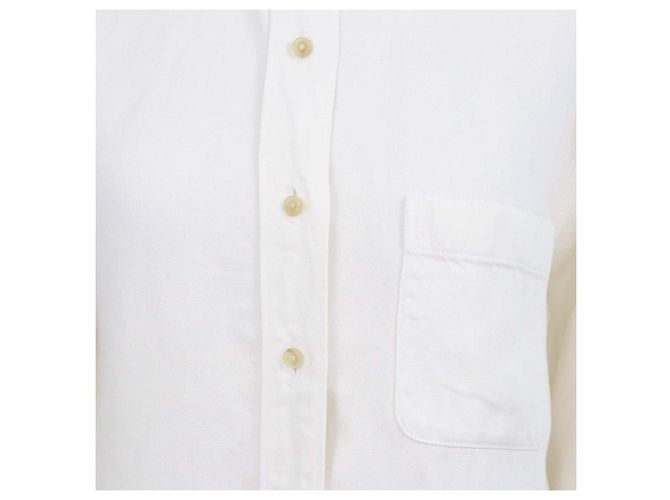 The Row Nesson Oversized Button Down Hemd aus Leinen-Denim in Creme Roh - Ansicht 4