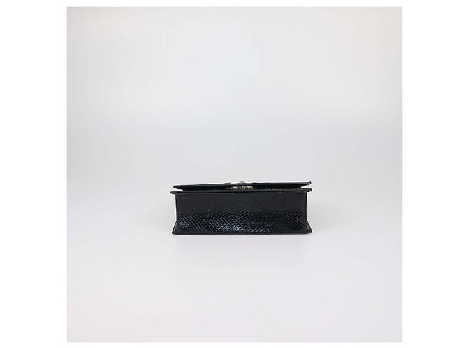 Clutch Versus Versace in pelle nera embossed effetto serpente con logo leone e catena Nero - vista 4