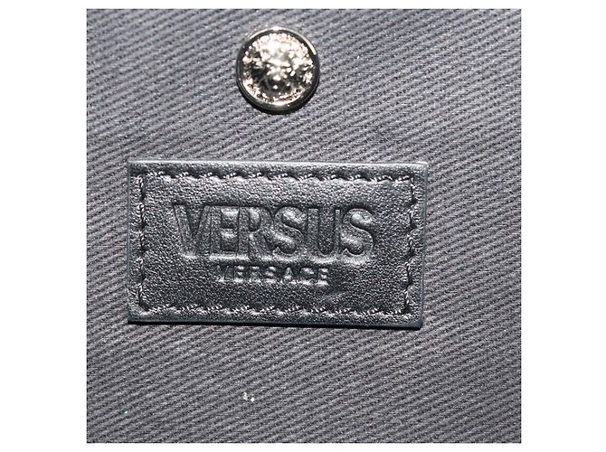 Versus Versace Metallic Blue Snake Embossed Leather Chain Clutch Blau - vista 5