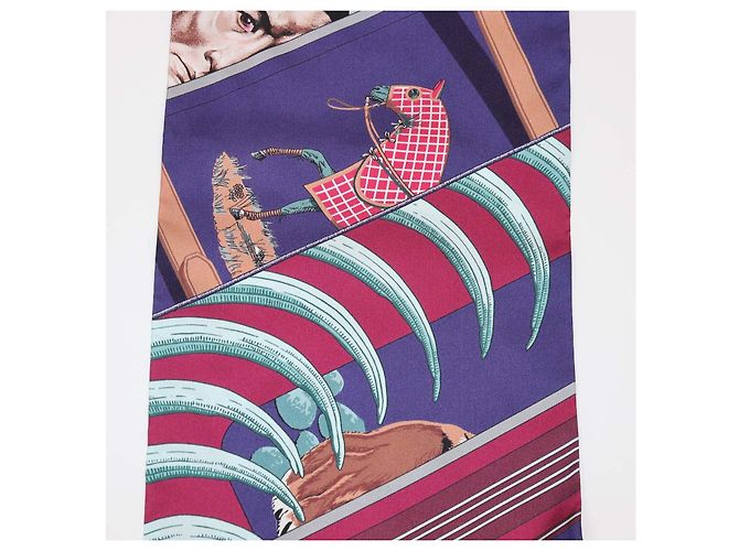 Hermès Hermes Multicolor Silk Carre en Carres Print Maxi Twilly Multicor - vista 3