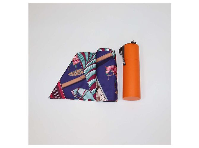 Hermès Hermes Multicolor Silk Carre en Carres Print Maxi Twilly Multicor - vista 9