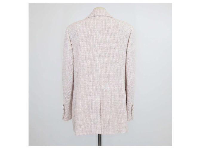 Blazer Chanel in tweed rosa monopetto - vista 3