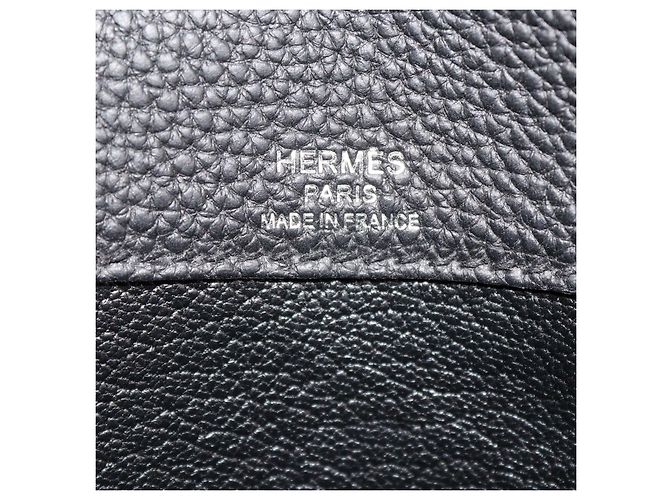 Hermès Pochette Kelly Depeches 25 Hermes in pelle Togo nera e canvas Nero - vista 6