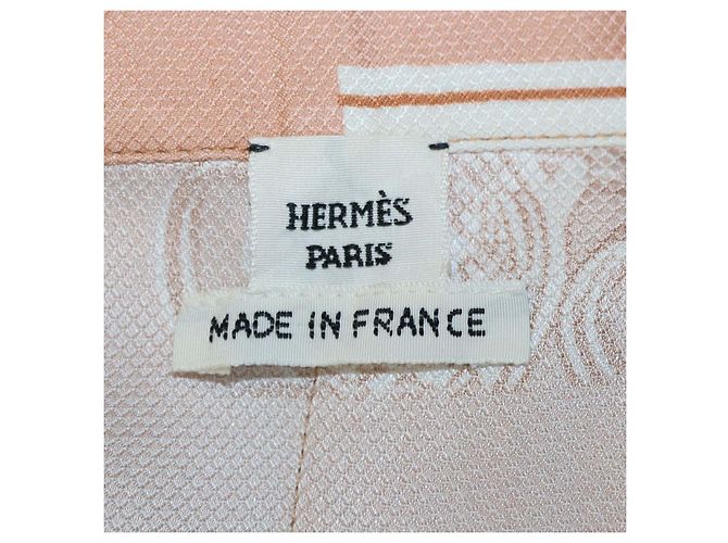 Hermès Camisa Hermes Beige de seda con estampado En Desordre Finesse - vista 5