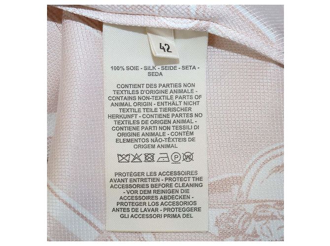 Hermès Camisa Hermes Beige de seda con estampado En Desordre Finesse - vista 6