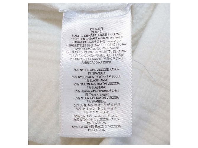 Mini abito Herve Leger a maniche lunghe con ritagli in tessuto misto bianco - vista 6
