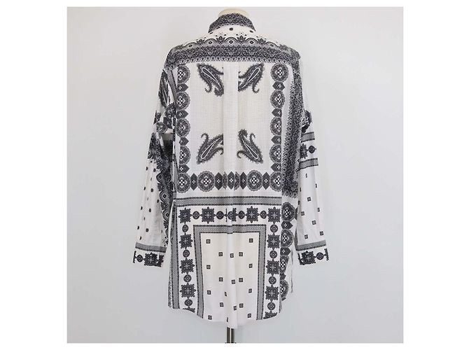 Camicia a maniche lunghe in cotone stampato nero/bianco Etro - vista 3