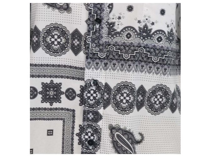 Camicia a maniche lunghe in cotone stampato nero/bianco Etro - vista 4