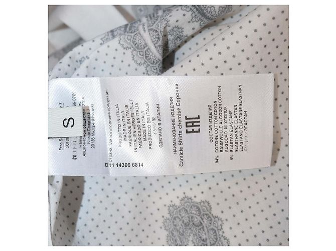 Camicia a maniche lunghe in cotone stampato nero/bianco Etro - vista 6