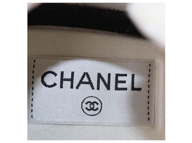 Sneakers basse Chanel in tweed beige/giallo e pelle CC - vista 6