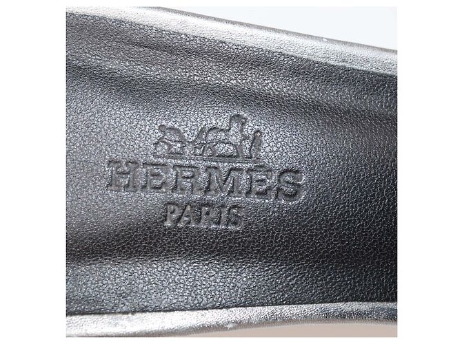 Hermès Sandali Oasis in pelle Gris/Argenté Vieilli Hermes Argento - vista 6